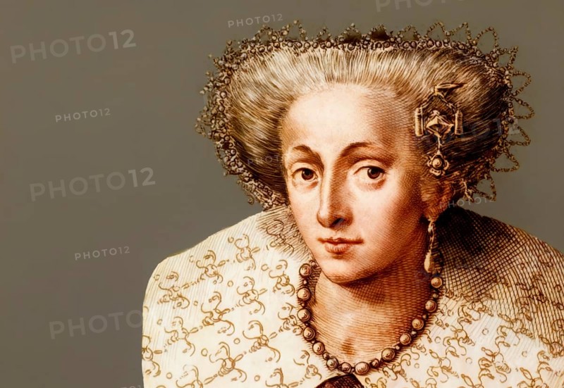 Anne of Denmark, 1574 - 1619, wife of James VI and I, James Charles Stuart, 1566 – 1625, King of England, digitally edited