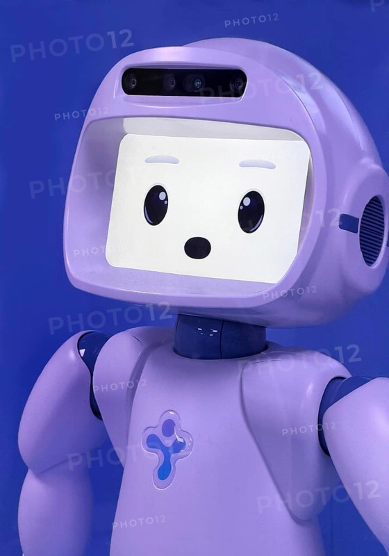 QtRobot is an expressive social robot that was developed for autistic people and speaks with a child's voice, child scheme, AI, exhibition, Germany