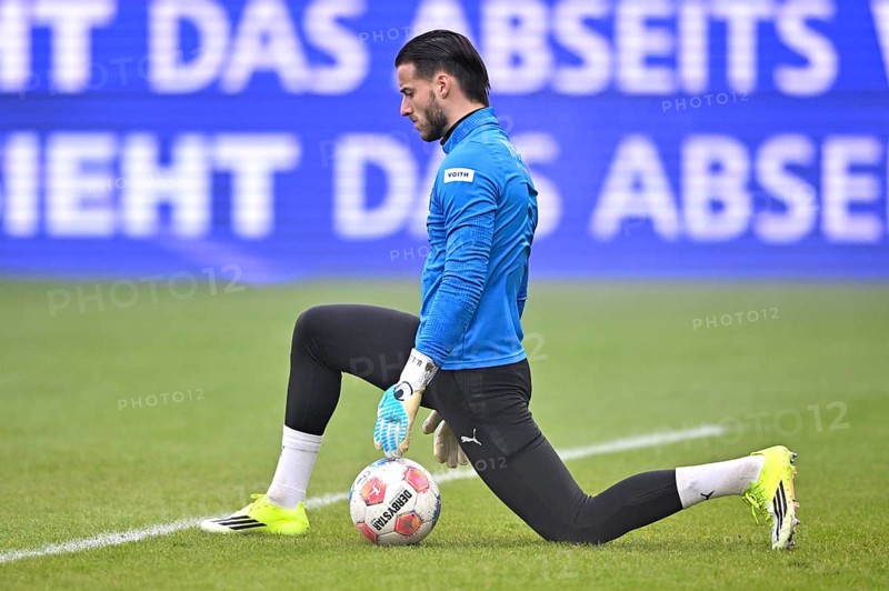 Goalkeeper Diant Ramaj 1. FC Heidenheim 1846 FCH (41) Warm-up Training Soccer Bundesliga, Voith-Arena, Heidenheim, Baden-Württemberg, Germany