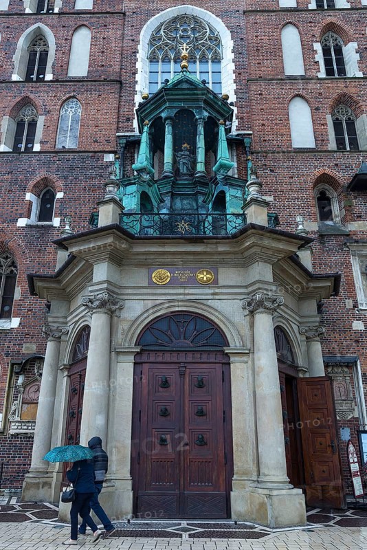 Entrance portal of St. Mary's Basilica, Krakow, Poland