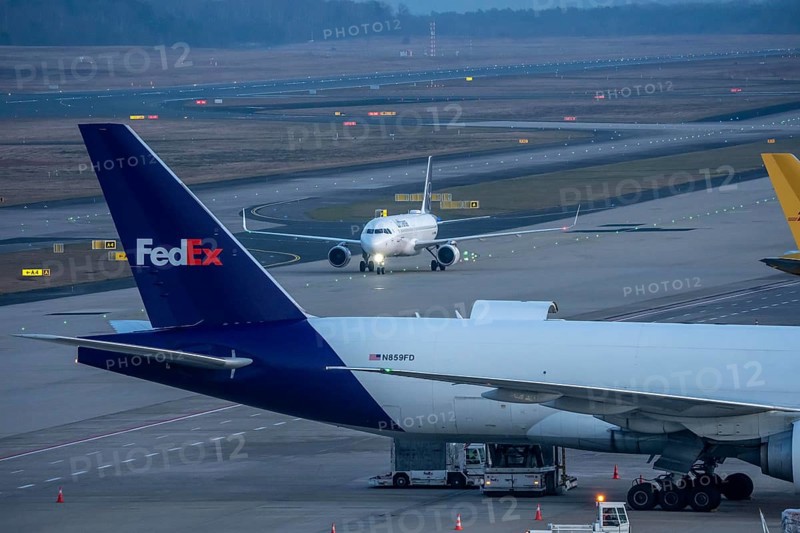 Lufthansa Airbus A320 after landing at Cologne/Bonn airport, on the taxiway to the terminal, North Rhine-Westphalia, Germany