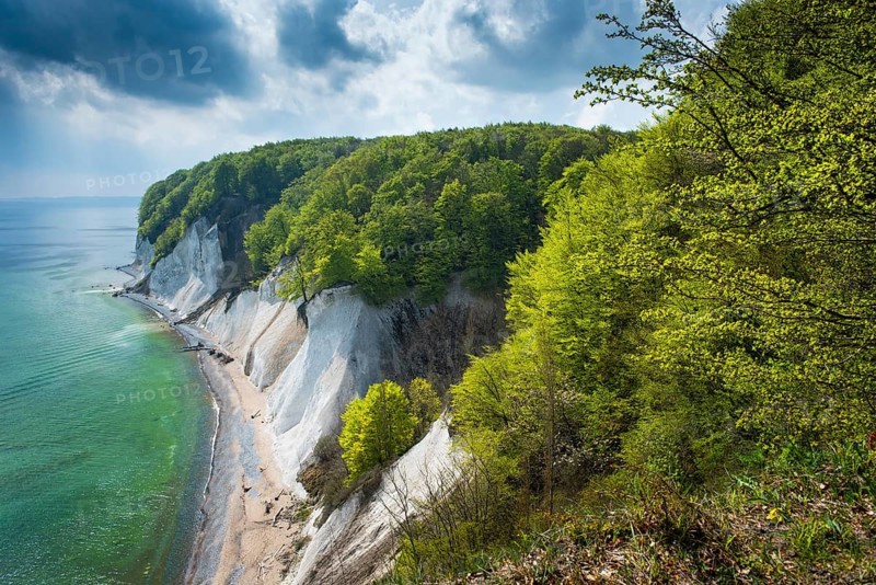 Ernst-Moritz-Arndt view on the chalk coast on Rügen, Rügen, Sassnitz, Mecklenburg-Western Pomerania, Germany