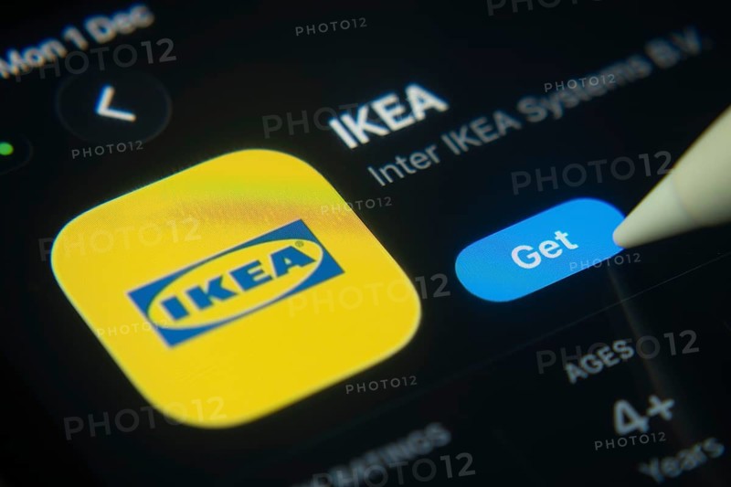 Dhaka, Bangladesh- 01 Dec 2025: A close-up of the IKEA app icon in the App Store on an iPad screen