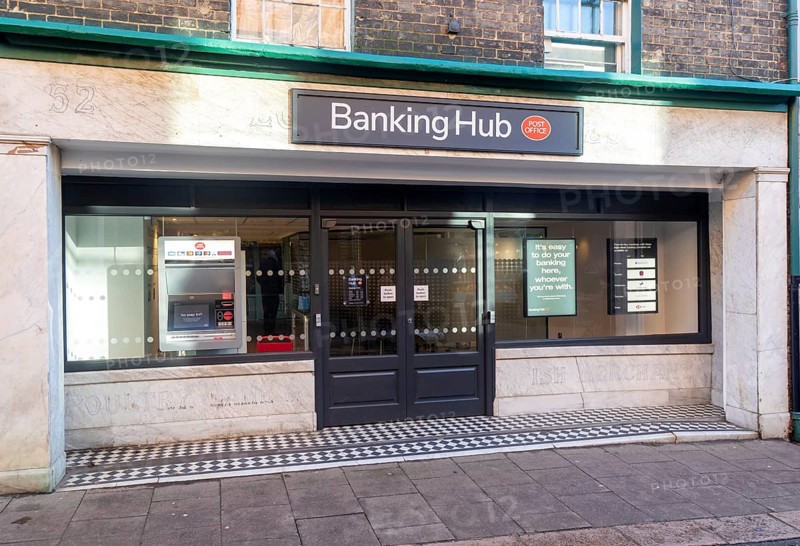 Newly opened banking hub service in the the Thoroughfare, Woodbridge, Suffolk, England, UK