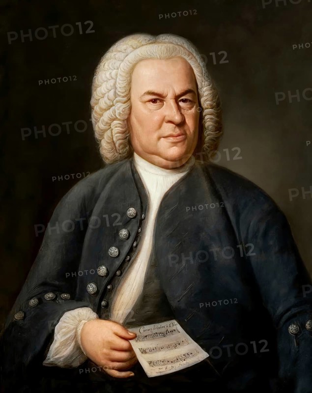 Johann Sebastian Bach, 1685 - 1750, German composer, digital edited according to a painting by Elias Gottlob Haussmann