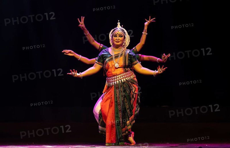 Artists perform Odissi classical dance during a cultural evening program at Shilpgram Mohotsav 2026 in Guwahati, India, on 21 January 2026