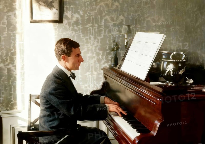 Joseph Maurice Ravel, 1875 – 1937, French composer, pianist and conductor, leading musician in Impressionism, digitally edited after Roland-Manuel
