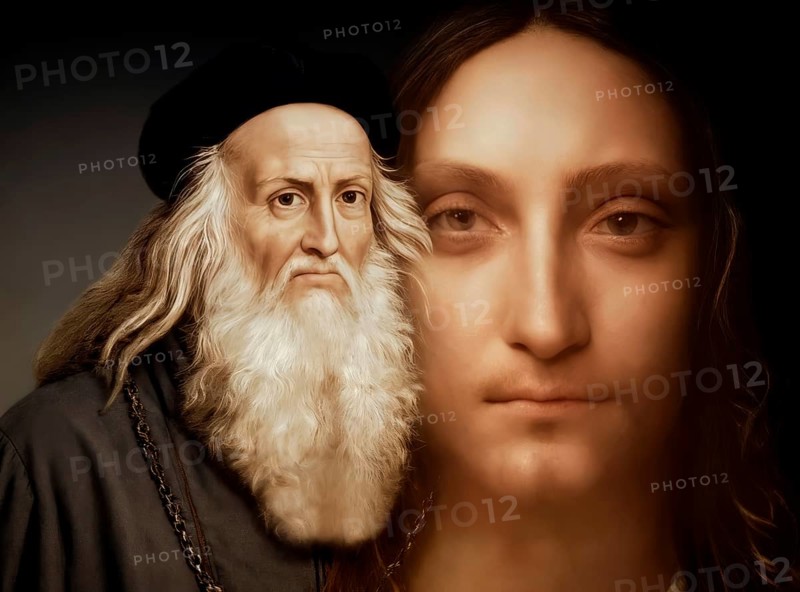 Leonardo da Vinci, 1452 - 1519, Italian painter, sculptor, architect and engineer, the painting Salvator Mundi, Savior of the World, digitally edited