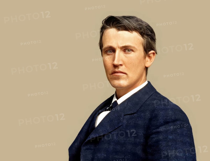 Thomas Alva Edison, 1847 - 1931, American inventor, digitally edited according to a photography by Mathew Brady, 1878