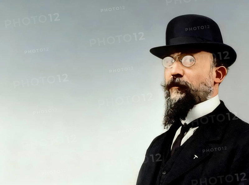 Erik Satie, 1866 – 1925, a French composer and pianist, portrait digitally edited according to a photography, 1909