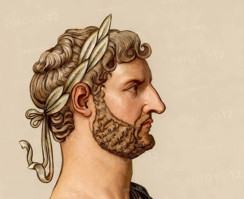 Hadrian or Publius Aelius Hadrianus Augustus, 76 - 138, Roman emperor, digitally edited