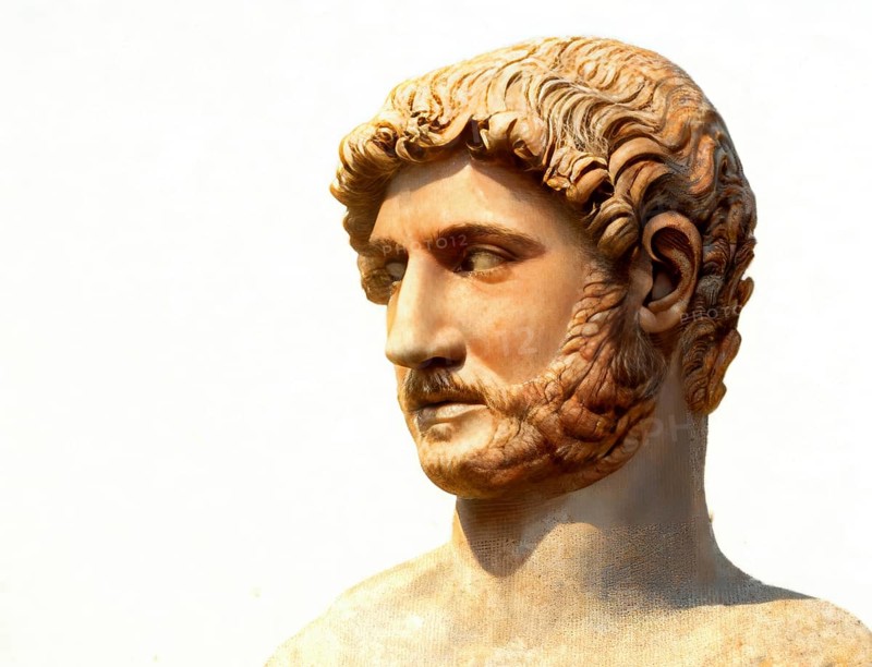Hadrian or Publius Aelius Hadrianus Augustus, 76 - 138, Roman emperor, digitally edited