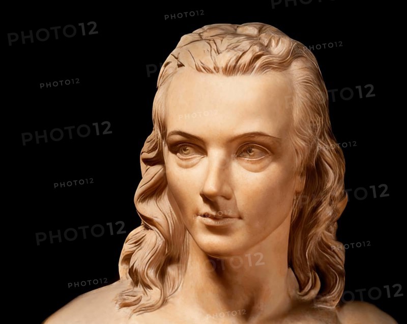 Portrait of Georg Philipp Friedrich Freiherr von Hardenberg, pseudonym and pen name Novalis, 1772 - 1801, German poet of Early German Romanticism, digitally edited after a bust at his grave