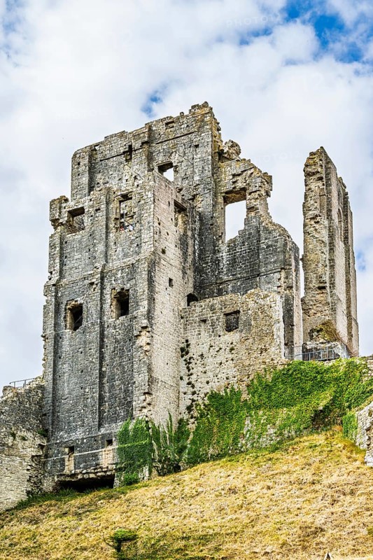 Ruins of Corfe Castle, Wareham, Dorset, England, United Kingdom