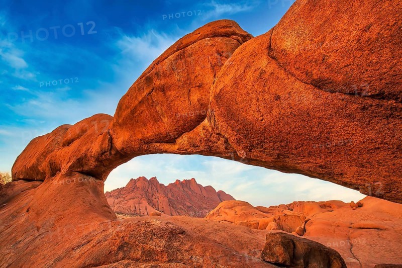 Sunset at Rock Arch, Nature Reserve Spitzkoppe, Mountain, Erongo Province, Namibia