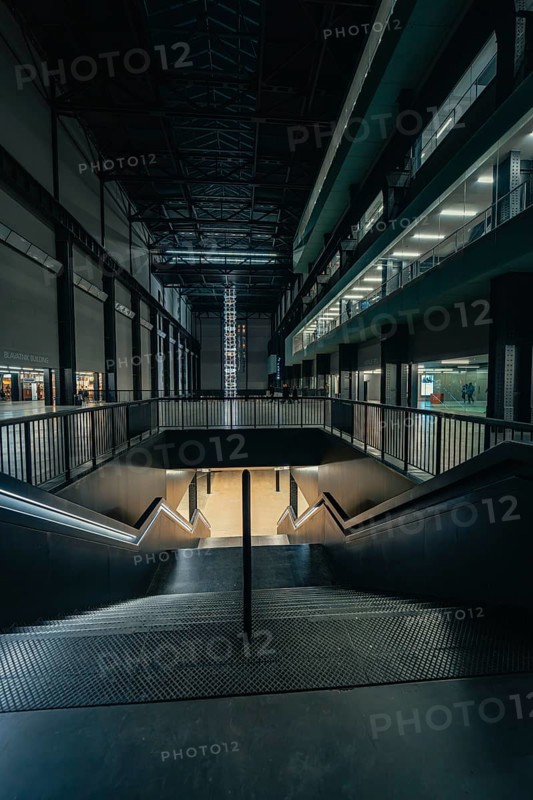 Modern staircase in an industrial building, Tate Modern of Art, Lodon, United Kingdom