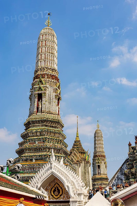 Pagodas and temple tower of the Wat Arun Buddhist temple, Bangkok, Thailand's metropolis, Thailand