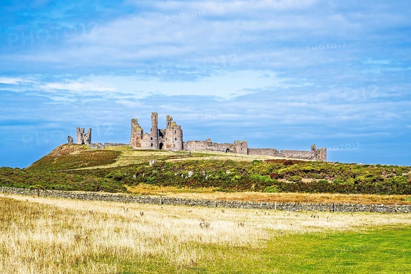 Ruins of Dunstanburgh Castle, Northumberland Coast, England, UK