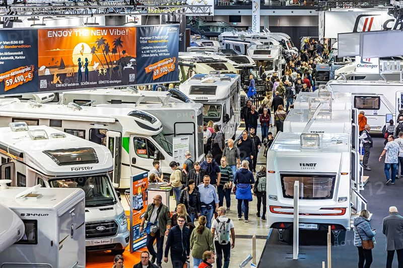 Caravan — Motor — Touristik exhibition opened in Stuttgart. According to the exhibition organizer, CMT is the world's largest public trade fair for tourism and leisure. With around 1660 exhibitors, CMT is fully booked. Around 100 countries present travel destinations. As the first travel trade fair of the year, the trade fair has an important pilot function, particularly for the carvaning industry. Stuttgart, Baden-Württemberg, Germany