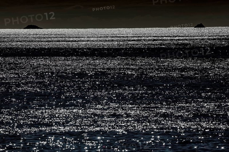 Shimmering water at night in the Bay of Islands, New Zealand, zero