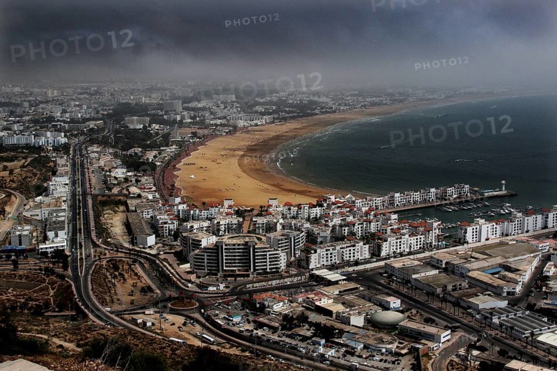 Panoramic view of Agadir coast from the Kasbah, Agadir, Kasbah, Morocco