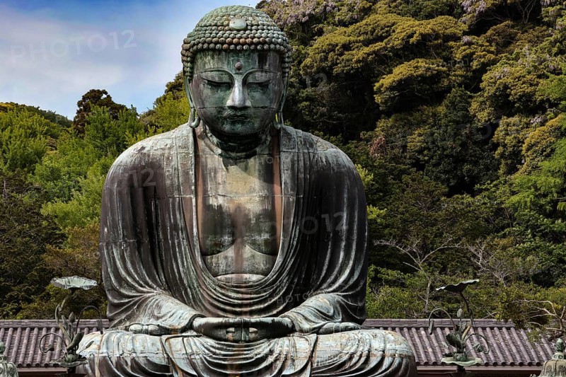 The imposing bronze statue of the Big Buddha at Kotokuin Temple in Kamakura, Kamakura, Kanagawa, Japan