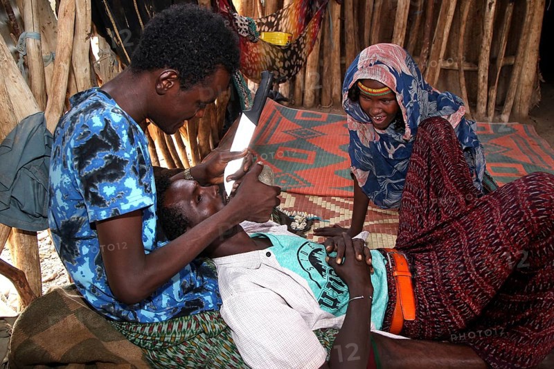 Appropriate tooth sharpening in Muhammad's Hut, Ahmedela, Tigray, Ethiopia