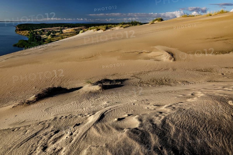 Wide sand dunes overlooking the sea, pristine and natural, Nagliai, Lithuania