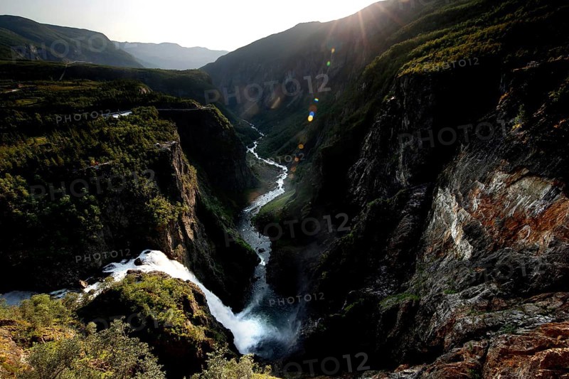 Breathtaking view of Vøringsfossen Waterfall in Måbødal, Eidfjord, null, Norway