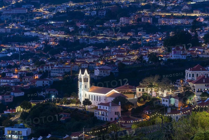 Dusk, São Gonçalo Paróquia Church, Funchal, Madeira, Portugal