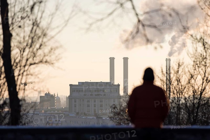View of power plant Berlin from Volkspark Friedrichshain on 07.01.2026