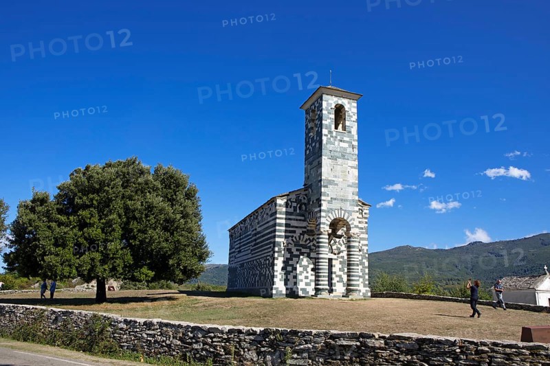 San Michele de Murato Romanesque Pisan Church, Bevinco Valley, Haute-Corse Department, Corsica, Mediterranean Sea, France
