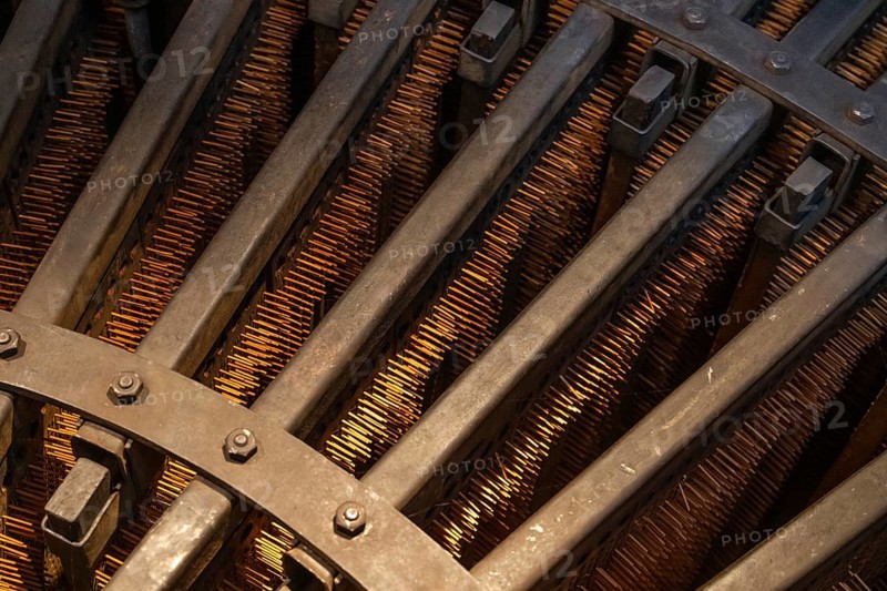 Detail historical machine for making matches, Tändsticksmuseet match museum or match museum, Jönköping, Jönköpings län, Sweden