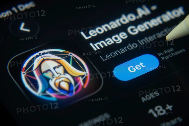 Dhaka, Bangladesh- 01 Dec 2025: A close-up of the Leonardo AI app icon in the App Store on an iPad screen