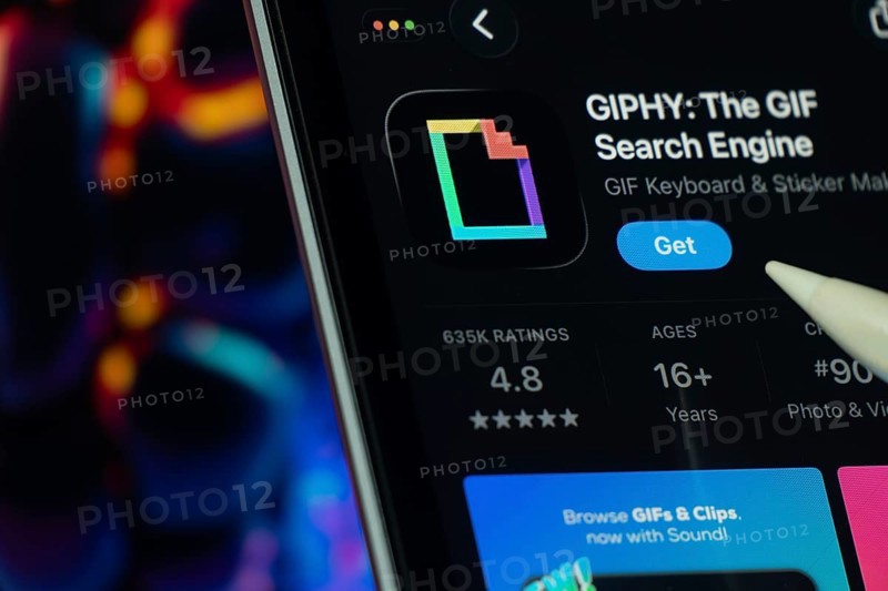 Dhaka, Bangladesh- 24 Oct 2025: A iPad screen displaying the GIPHY app on App store