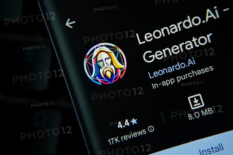 Dhaka, Bangladesh- 27 July 2025: Leonardo AI app from Google Playstore is displayed on a smartphone screen