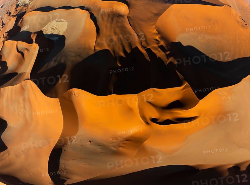 Aerial view, Dramatic sand dunes in the Namib Desert, Namib Naukluft Park, Namibia