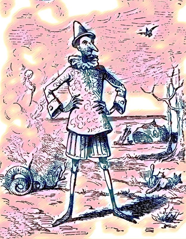 Front cover of the first edition 1883 by Enrico Mazzanti, fairy tale novel The Adventures of Pinocchio by Carlo Lorenzini, 1826 – 1890, better known by the pen name Carlo Collodi, Italian author, humourist, and journalist, digitally edited