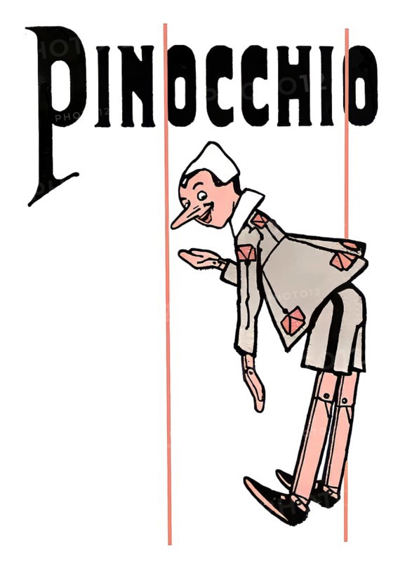 Front cover of the fairy tale novel The Adventures of Pinocchio by Carlo Lorenzini, 1826 – 1890, better known by the pen name Carlo Collodi, Italian author, humourist, and journalist