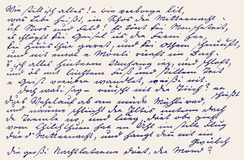 Hand-written poem by Johann Peter Hebel, 1760 - 1826, a German poet, a Protestant theologian and educator, Alemannic dialect poet, Handschrift von Johann Peter Hebel, 1760 - 1826, ein deutschsprachiger Dichter, evangelischer Theologe und Pädagoge, alemannischer Mundartdichter