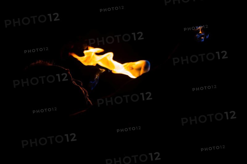 Fire Breather, Raunacht, Winter, Waldburg Castle, Waldburg, Allgäu, Baden-Württemberg, Germany