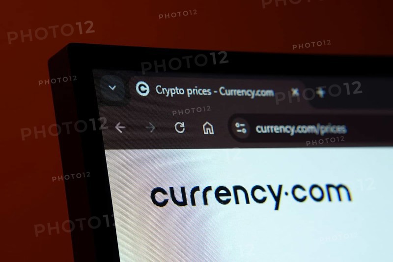 Dhaka, Bangladesh- 02 June 2025: Close-up of a computer screen displaying the Currency.com web interface in dark mode