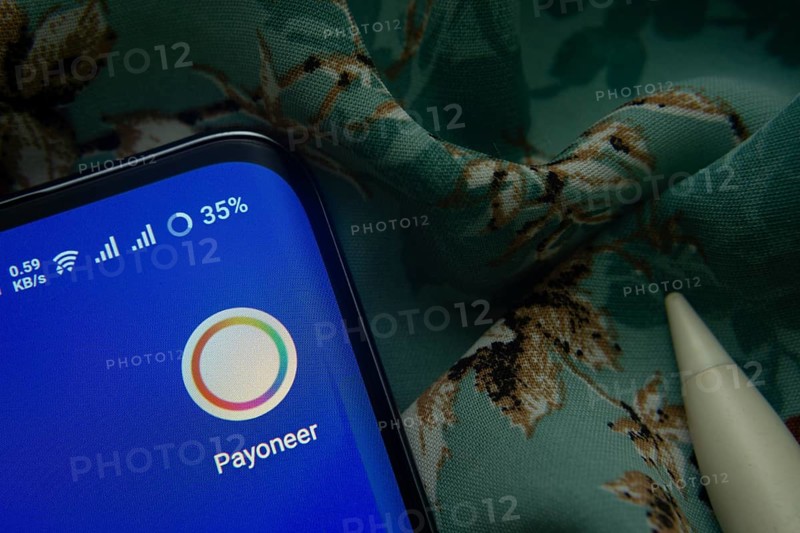 Dhaka, Bangladesh- 07 May 2025: Payoneer app icon is seen on smartphone