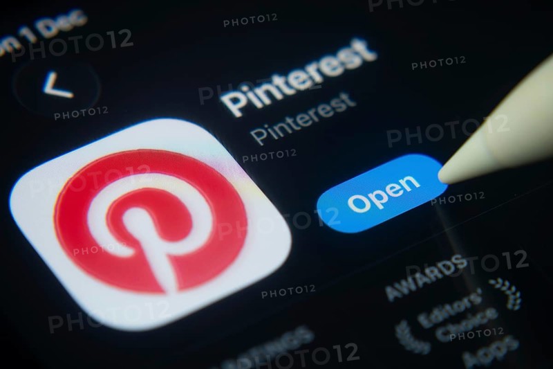 Dhaka, Bangladesh- 01 Dec 2025: A close-up of the Pinterest app icon in the App Store on an iPad screen