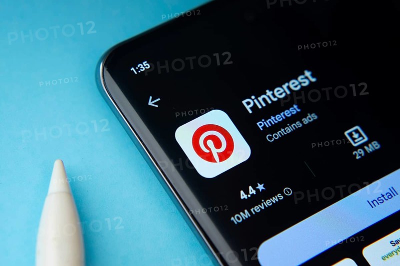 Dhaka, Bangladesh- 09 Mar 2025: Pinterest app from Google Playstore is displayed on smartphone screen
