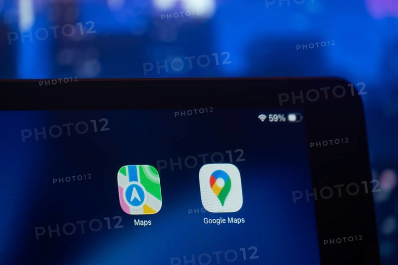 Dhaka, Bangladesh- 01 Dec 2025: Google maps and Apple maps app is displayed on iPad