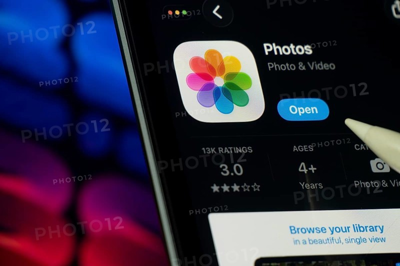 Dhaka, Bangladesh- 24 Oct 2025: A iPad screen displaying the Apple Photos app on App store