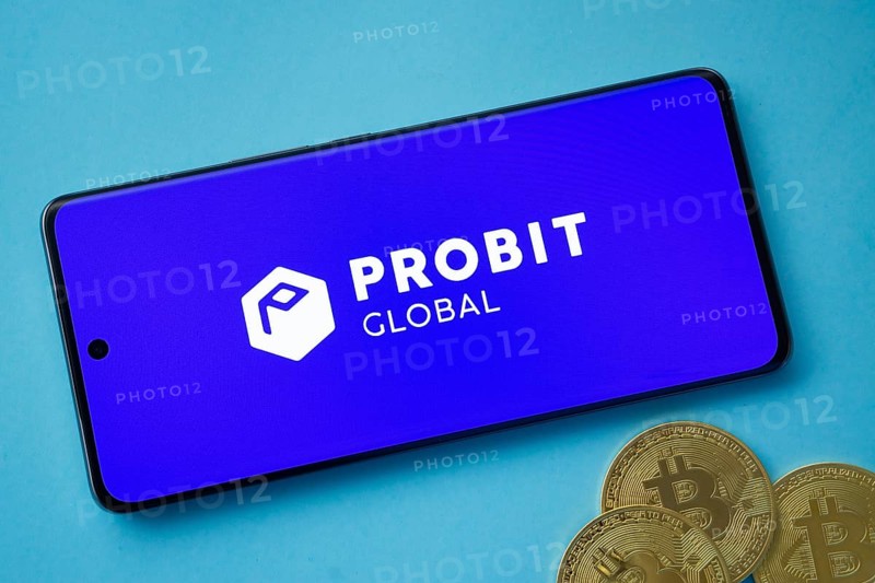 Dhaka, Bangladesh - 04 April 2025: The logo of ProBit Global is displayed on a smartphone screen