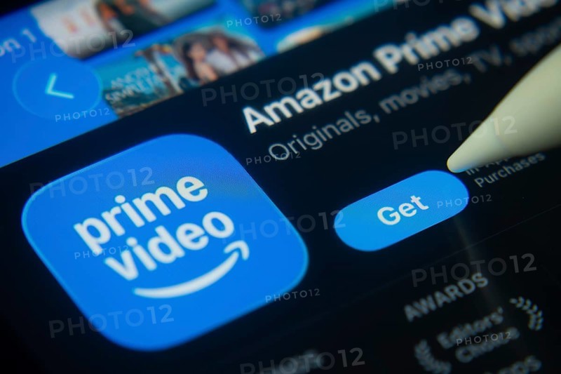 Dhaka, Bangladesh- 01 Dec 2025: A close-up of the Amazon Prime Video app icon in the App Store on an iPad screen