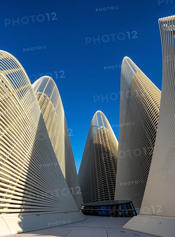 Zayed National Museum in Abu Dhabi, memorial to the late Zayed bin Sultan Al Nahyan, the museum is the heart of the cultural district on Saadiyat Island, architecture on the roof of the museum, Abu Dhabi, United Arab Emirates